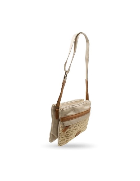 bolso bandolera beige mujer asa larga regulable lateral