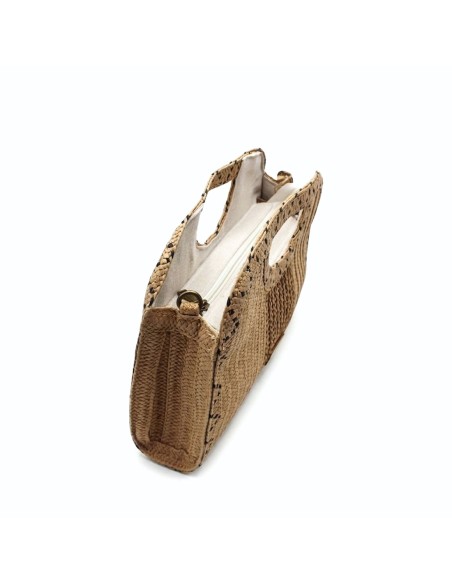 bolso rafia mujer bandolera asa larga regulable lateral