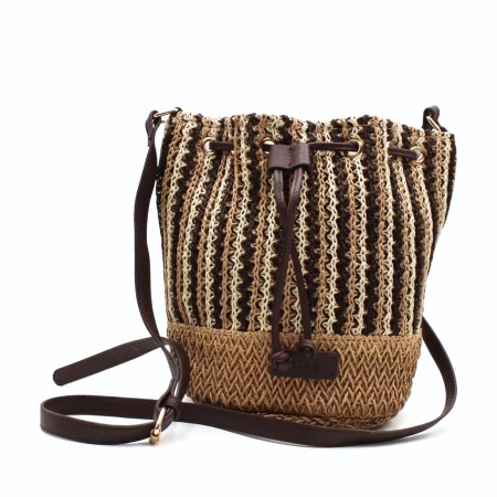 bolso rafia saco marrón