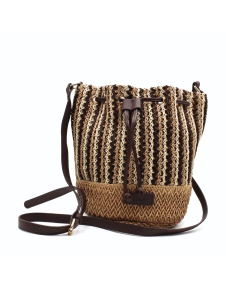 bolso rafia saco marrón