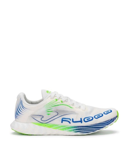 Zapatillas running Joma R4000 ultraligeras vista lateral blanco royal