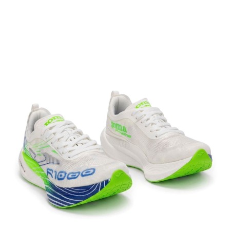 zapatillas running Joma R-1000 unisex blanco verde perspectiva par