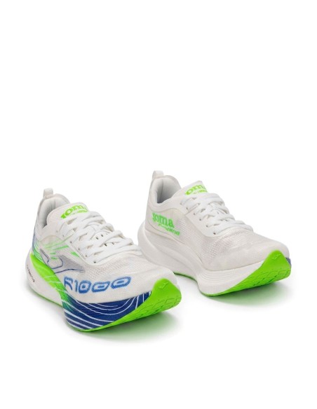 zapatillas running Joma R-1000 unisex blanco verde perspectiva par