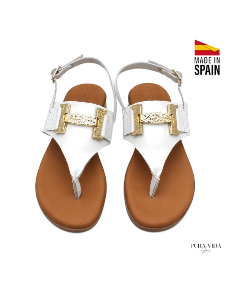 sandalias blancas mujer piel plantilla confort gel