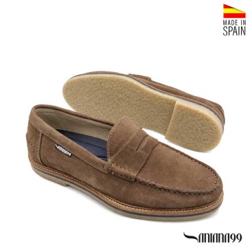 mocasin hombre serraje color lodo
