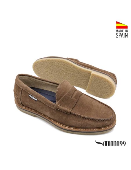 mocasin hombre serraje color lodo