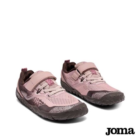 deportivas barefoot niña joma marron rosa