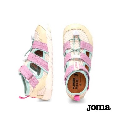sandalias barefoot niña joma beige rosa