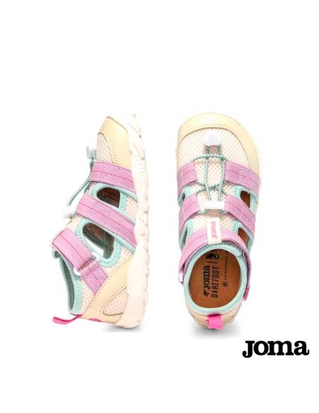 sandalias barefoot niña joma beige rosa
