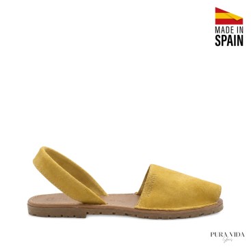 sandalias menorquinas mujer mostaza