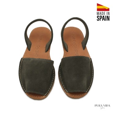 sandalias menorquina mujer verde oscuro