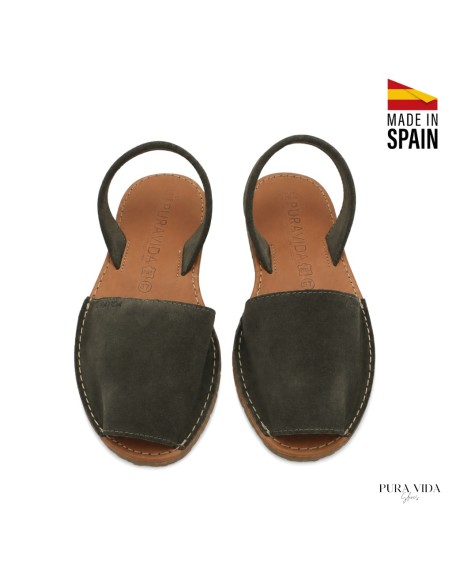 sandalias menorquina mujer verde oscuro