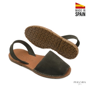 sandalias menorquinas verdes mujer