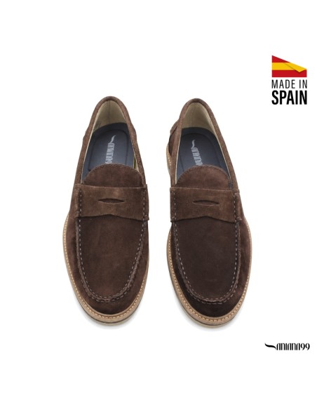 mocasin hombre piel serraje