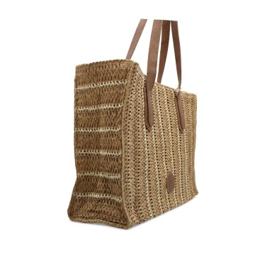 bolso grande rafia mujer