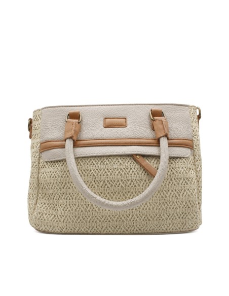 bolso rafia beige mujer elegante