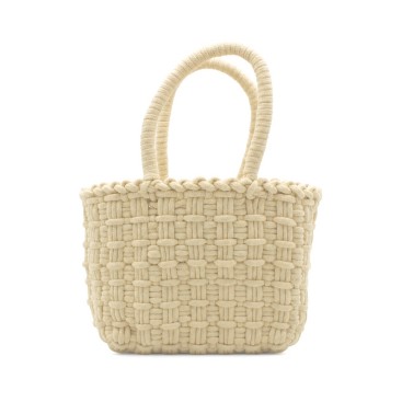 capazo pequeno macrame beige mujer
