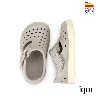 sandalia playa infantil gris perla