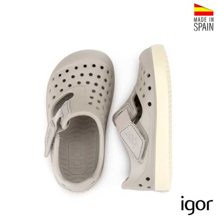 sandalia playa infantil gris perla