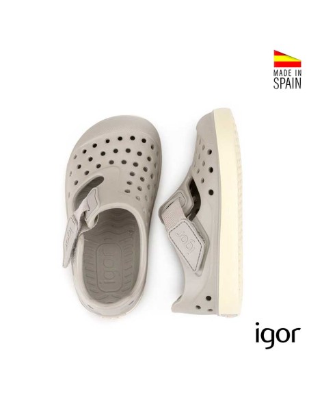 sandalia playa infantil gris perla