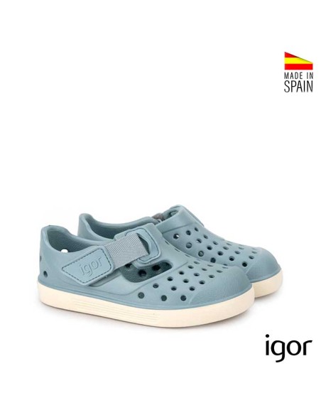 sandalia barefoot infantil azul igor