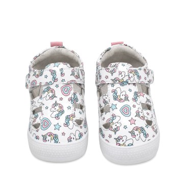 sandalias respetuosas niña estampado unicornios
