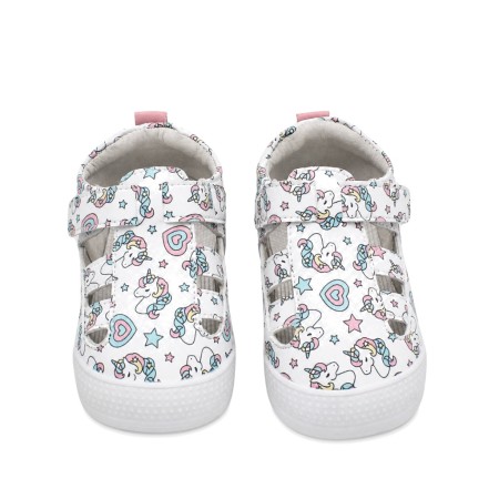sandalias respetuosas niña estampado unicornios