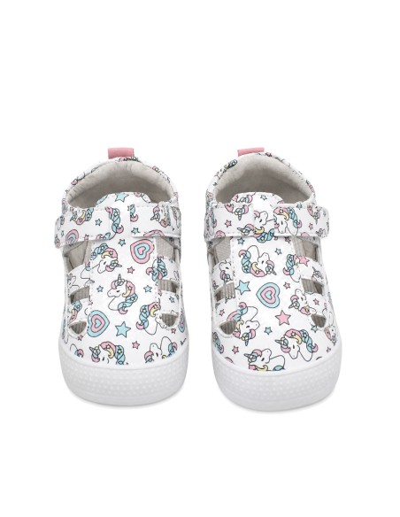 sandalias respetuosas niña estampado unicornios