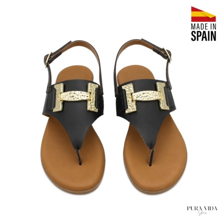 sandalia piel mujer hebilla ajustable