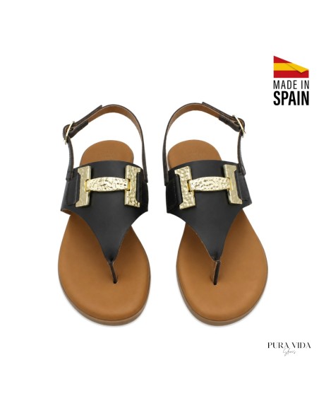 sandalia piel mujer hebilla ajustable