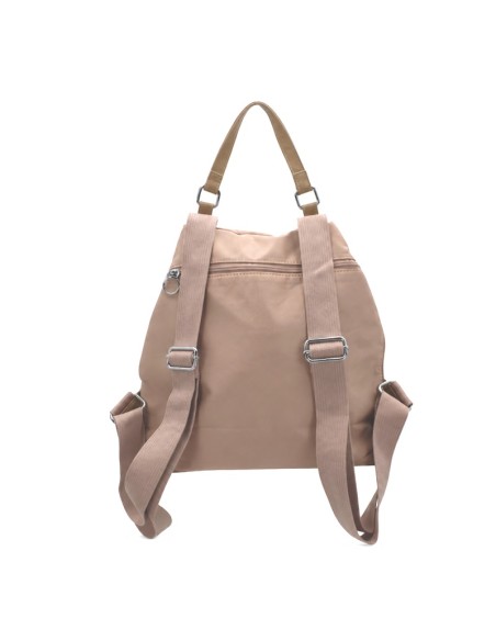 Mochila rosa maquillaje mujer vista trasera con asas regulables.