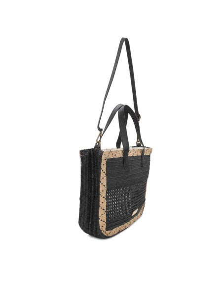 Bolso shopper mujer con bandolera extraíble y acabado artesanal.