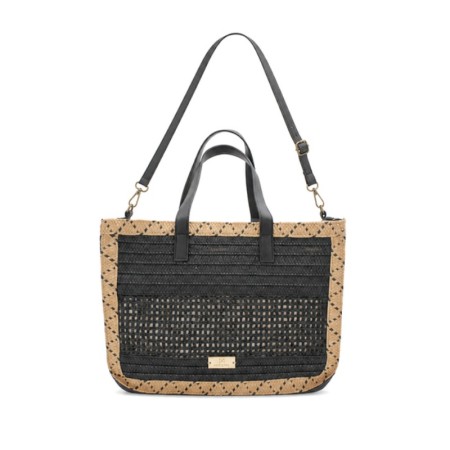 Bolso shopper blandolera negro y natural