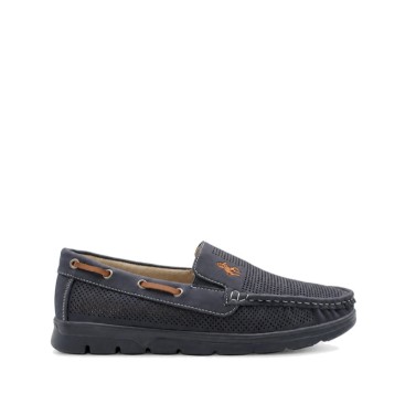 mocasin verano hombre azul marino calado ligero