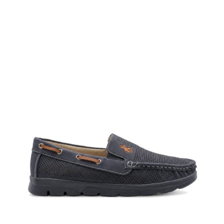 mocasin verano hombre azul marino calado ligero