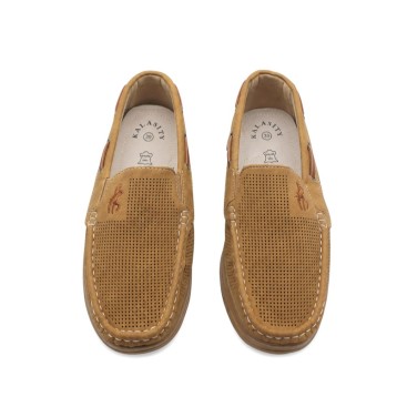 mocasin hombre camel perforado transpirable