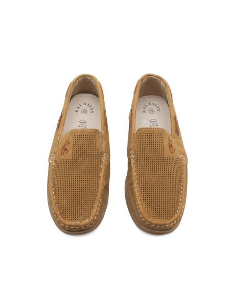 mocasin hombre camel perforado transpirable