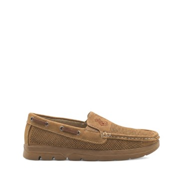 mocasin verano hombre camel calado ligero