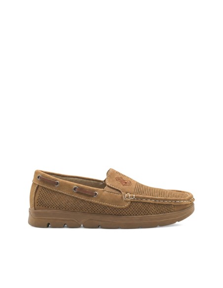 mocasin verano hombre camel calado ligero
