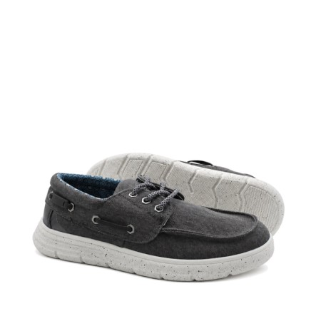 zapato hombre textil negro con cordones