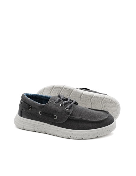 zapato hombre textil negro con cordones