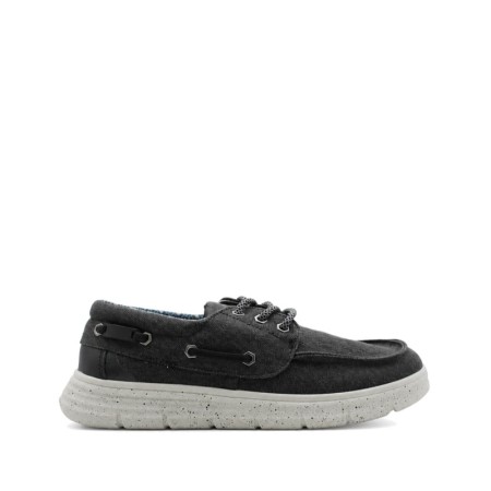 zapato nautico hombre tela negro