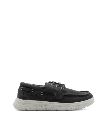 zapato nautico hombre tela negro