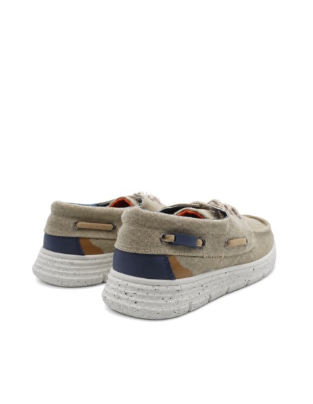 zapato nautico hombre beige tela