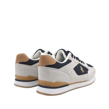 deportivas hombre urbanas gris y azul marino vista trasera