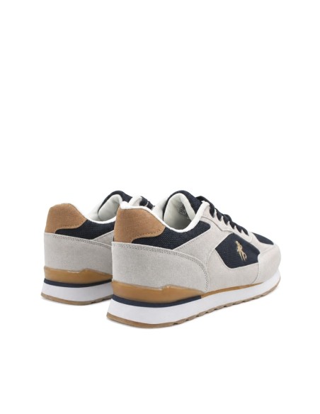 deportivas hombre urbanas gris y azul marino vista trasera