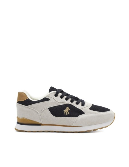 zapatillas hombre estilo urbano gris y azul marino vista lateral