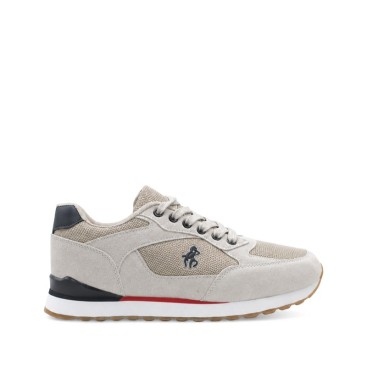 zapatillas hombre gris con cordones vista lateral