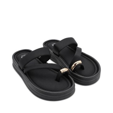 Chanclas negras plataforma mujer estilo casual verano
