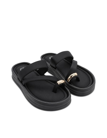 Chanclas negras plataforma mujer estilo casual verano